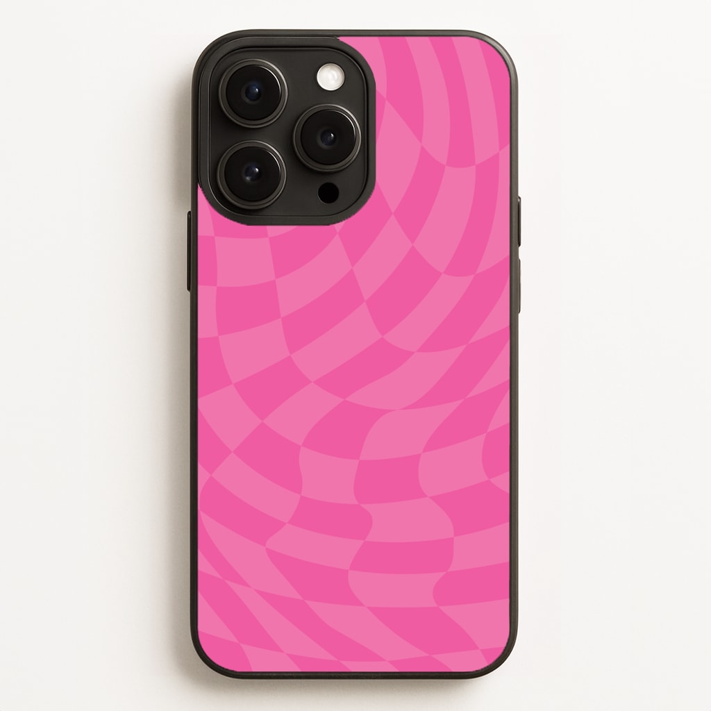 Pink Trippy Checkerboard Pattern - Psychedelic Phone Case for iPhone 12 Pro Max