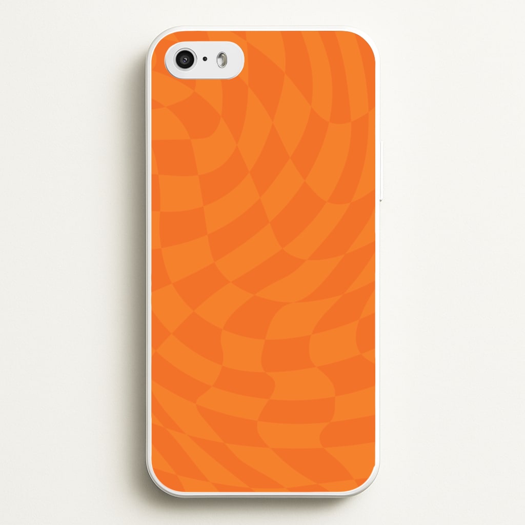 Orange Trippy Checkerboard Pattern - Psychedelic Phone Case for iPhone 5 / 5s / SE 2016