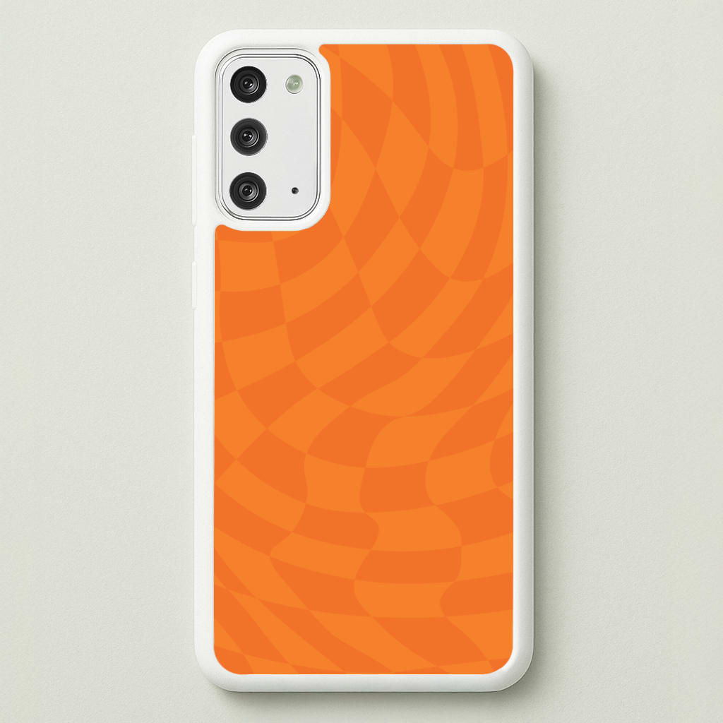 Orange Trippy Checkerboard Pattern - Psychedelic Phone Case for Galaxy Note 20