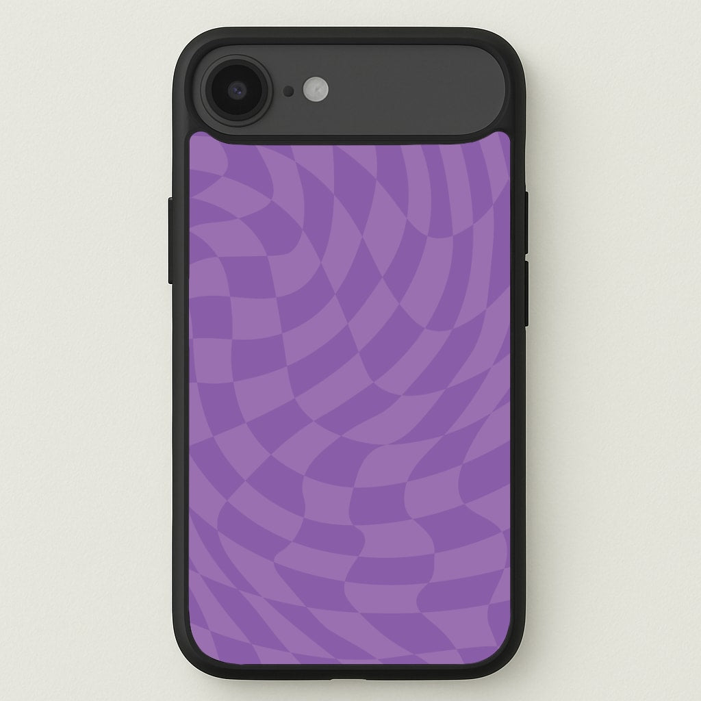 Purple Trippy Checkerboard Pattern Phone Case for iPhone 17 Air