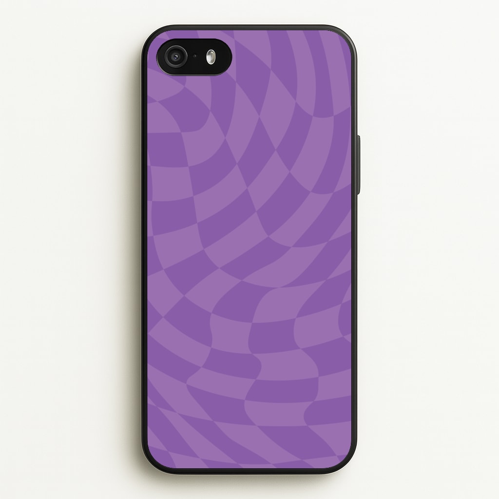 Purple Trippy Checkerboard Pattern - Psychedelic Phone Case for iPhone 5 / 5s / SE 2016