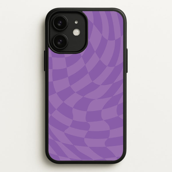 Purple Trippy Checkerboard Pattern - Psychedelic Phone Case for iPhone 11