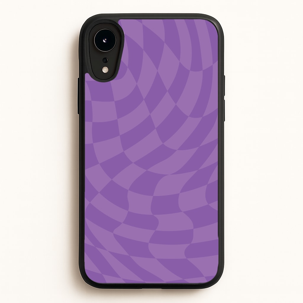 Purple Trippy Checkerboard Pattern - Psychedelic Phone Case for iPhone XR