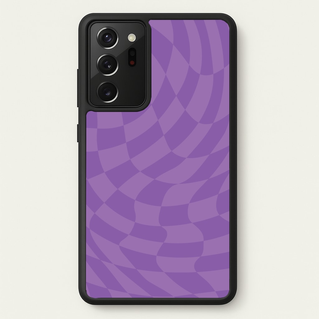 Purple Trippy Checkerboard Pattern - Psychedelic Phone Case for Galaxy Note 20 Ultra