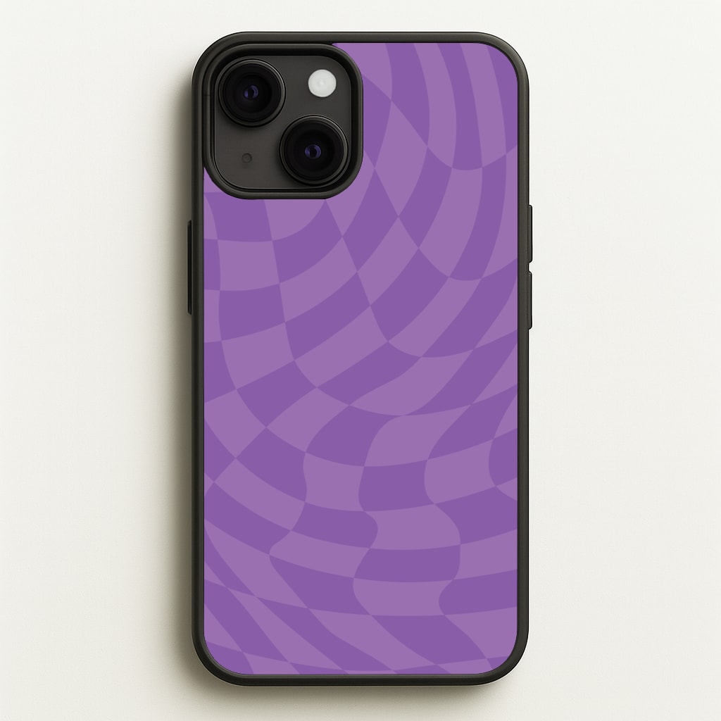 Purple Trippy Checkerboard Pattern - Psychedelic Phone Case for iPhone 13 Mini