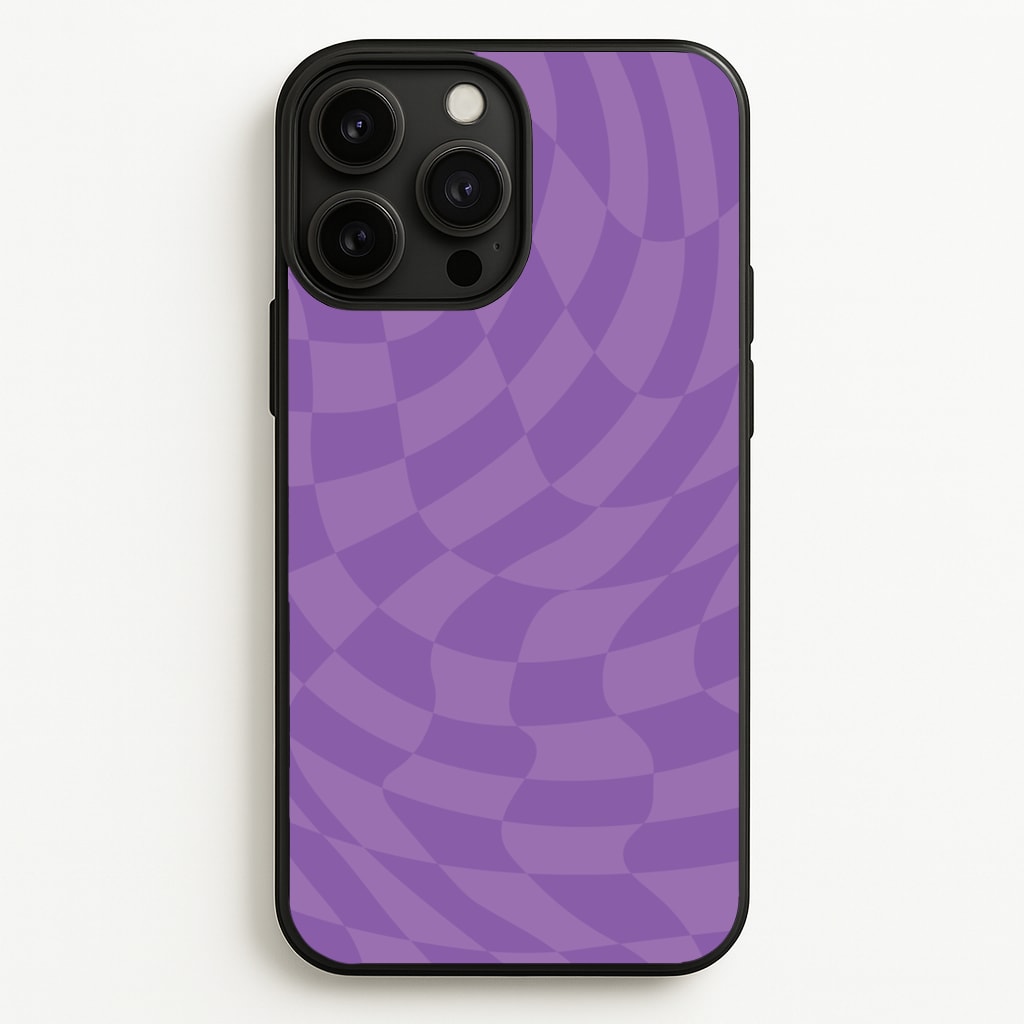 Purple Trippy Checkerboard Pattern - Psychedelic Phone Case for iPhone 13 Pro Max