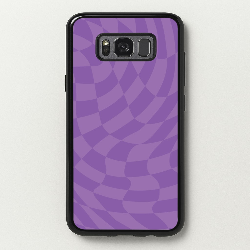 Purple Trippy Checkerboard Pattern - Psychedelic Phone Case for Galaxy S8