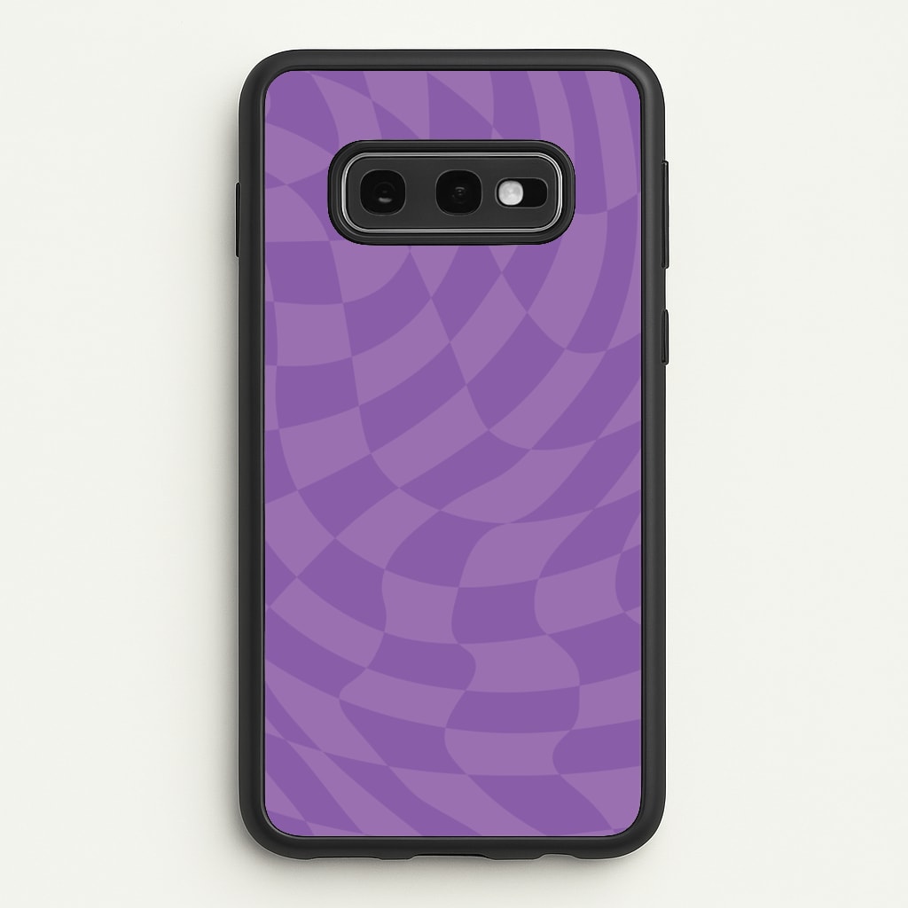 Purple Trippy Checkerboard Pattern - Psychedelic Phone Case for Galaxy S10e