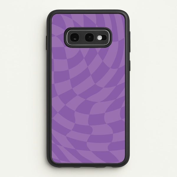 Purple Trippy Checkerboard Pattern - Psychedelic Phone Case for Galaxy S10e