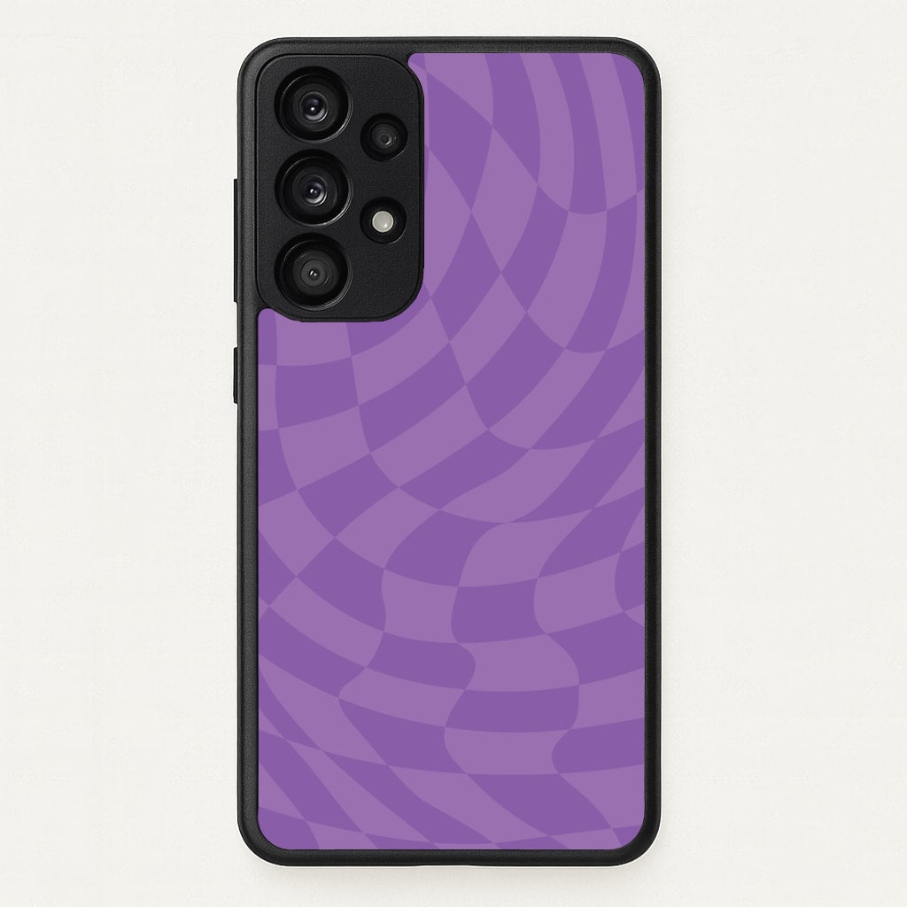 Purple Trippy Checkerboard Pattern - Psychedelic Phone Case for Galaxy A33