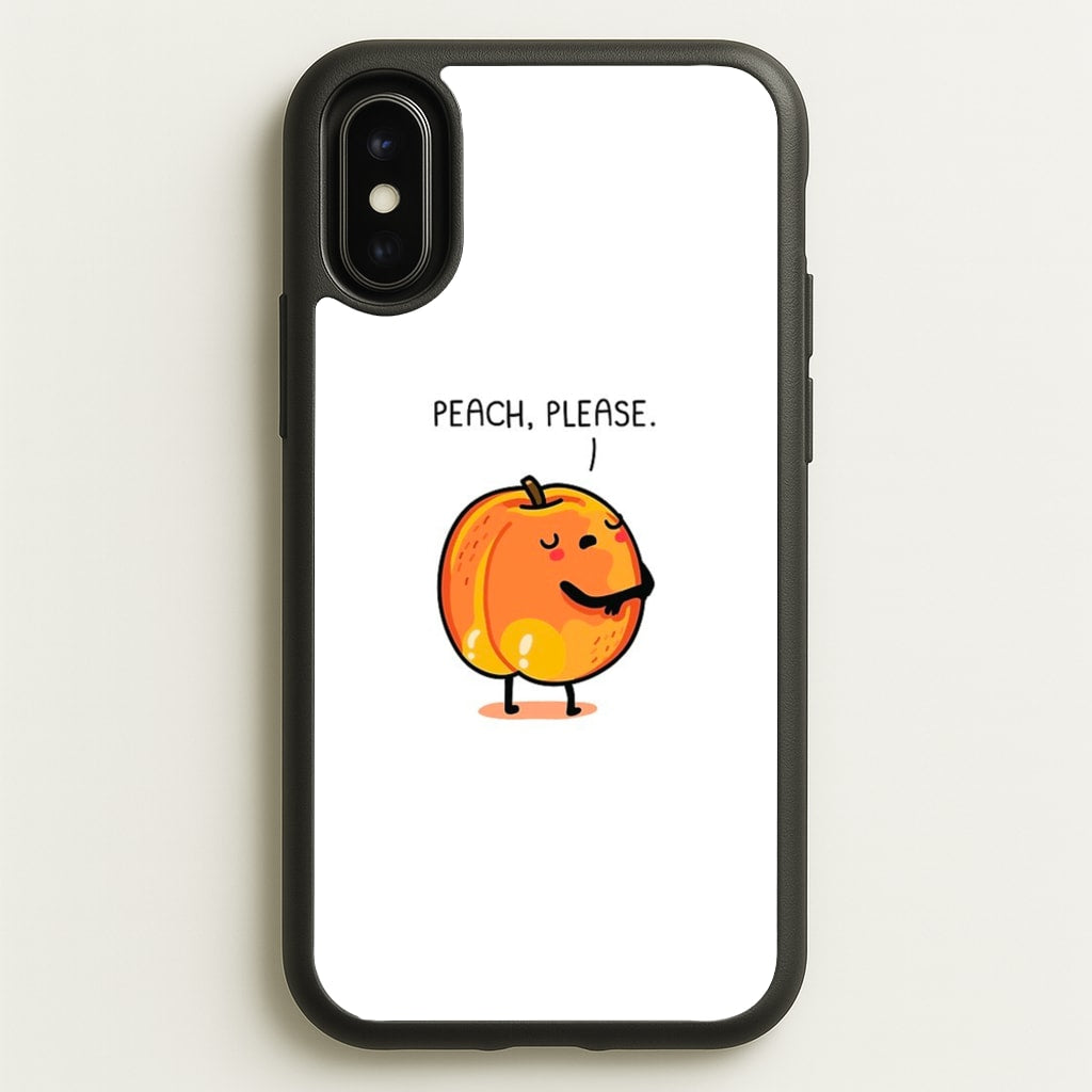 Peach, Please - Funny Pun - Phone Case for iPhone X / XS