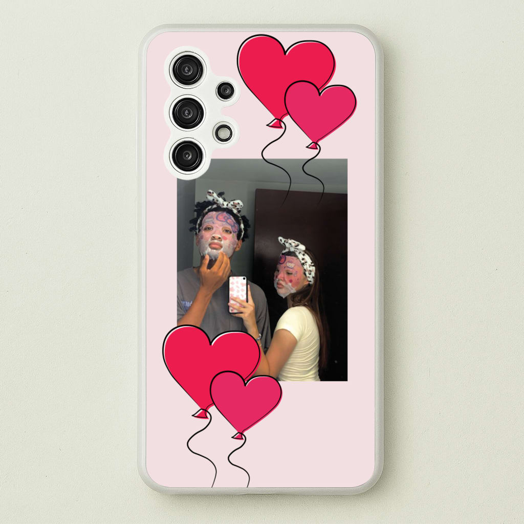 Heart Balloons - Personalised Couples - Personalised Valentine's Day Phone Case for Galaxy A13