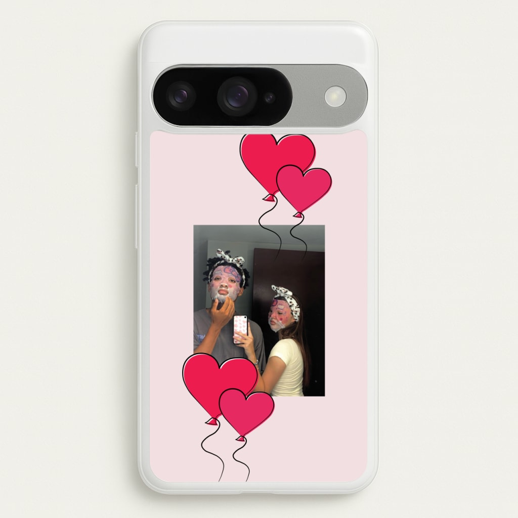 Heart Balloons - Personalised Couples Phone Case for Google Pixel 10 / 10 Pro