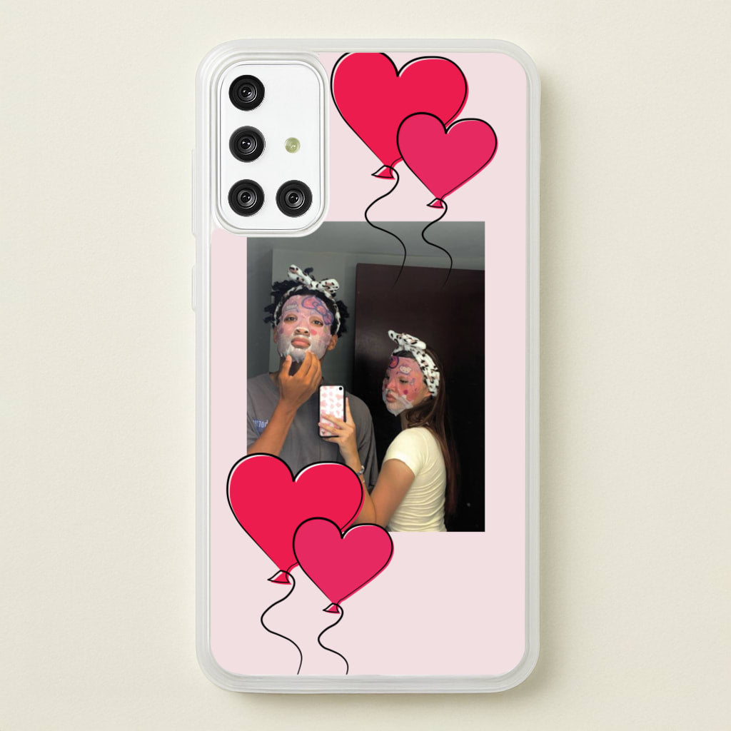 Heart Balloons - Personalised Couples - Personalised Valentine's Day Phone Case for Galaxy A71