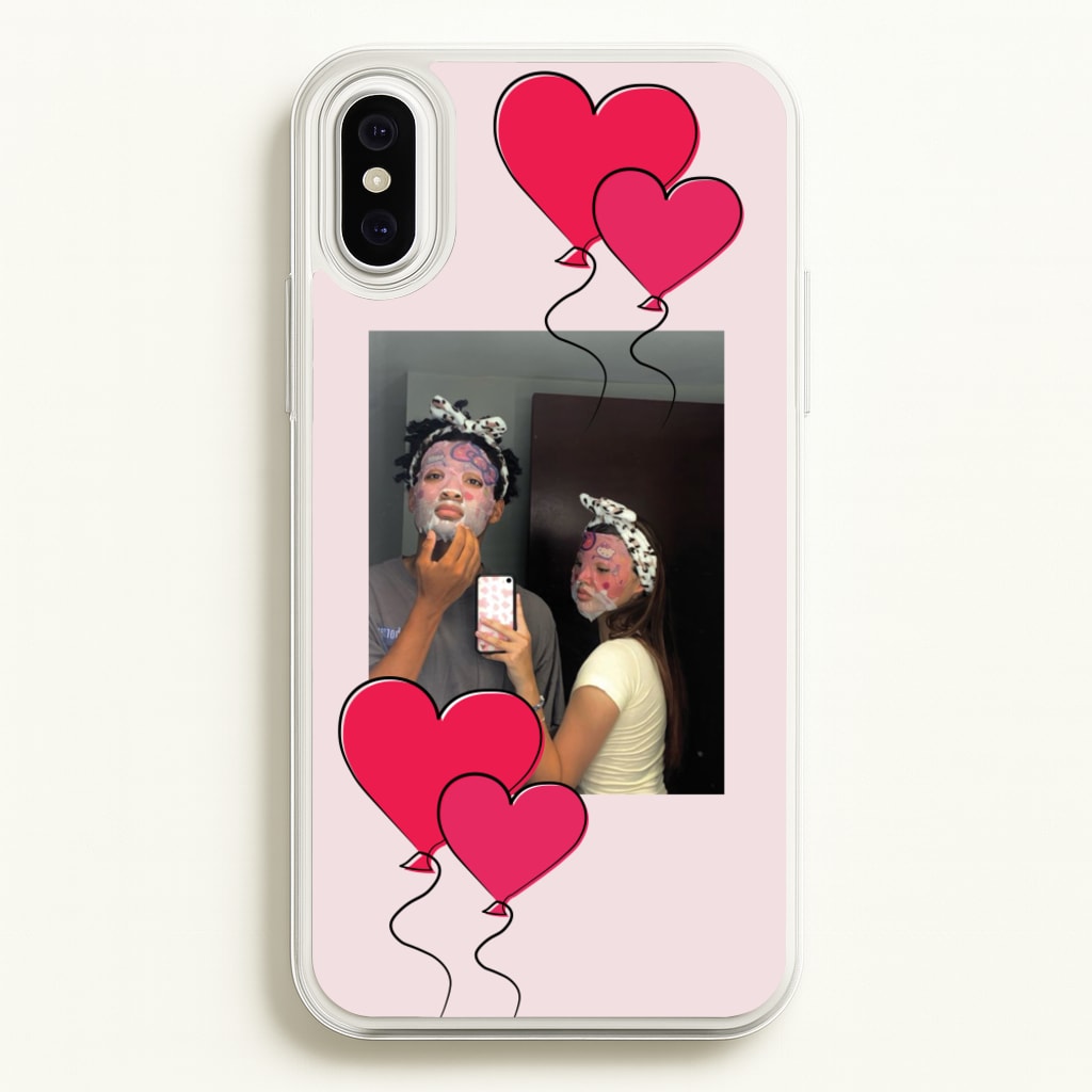 Heart Balloons - Personalised Couples - Personalised Valentine's Day Phone Case for iPhone XS Max