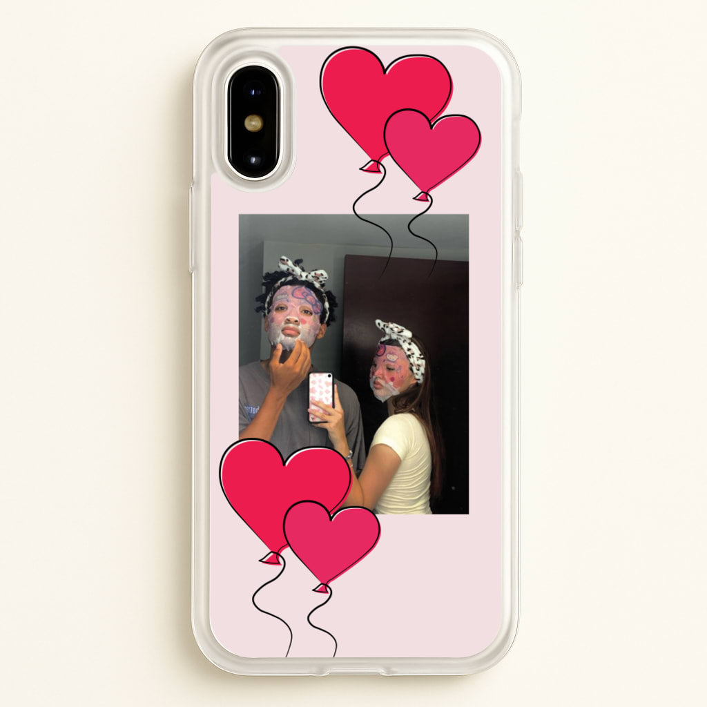 Heart Balloons - Personalised Couples - Personalised Valentine's Day Phone Case for iPhone X / XS