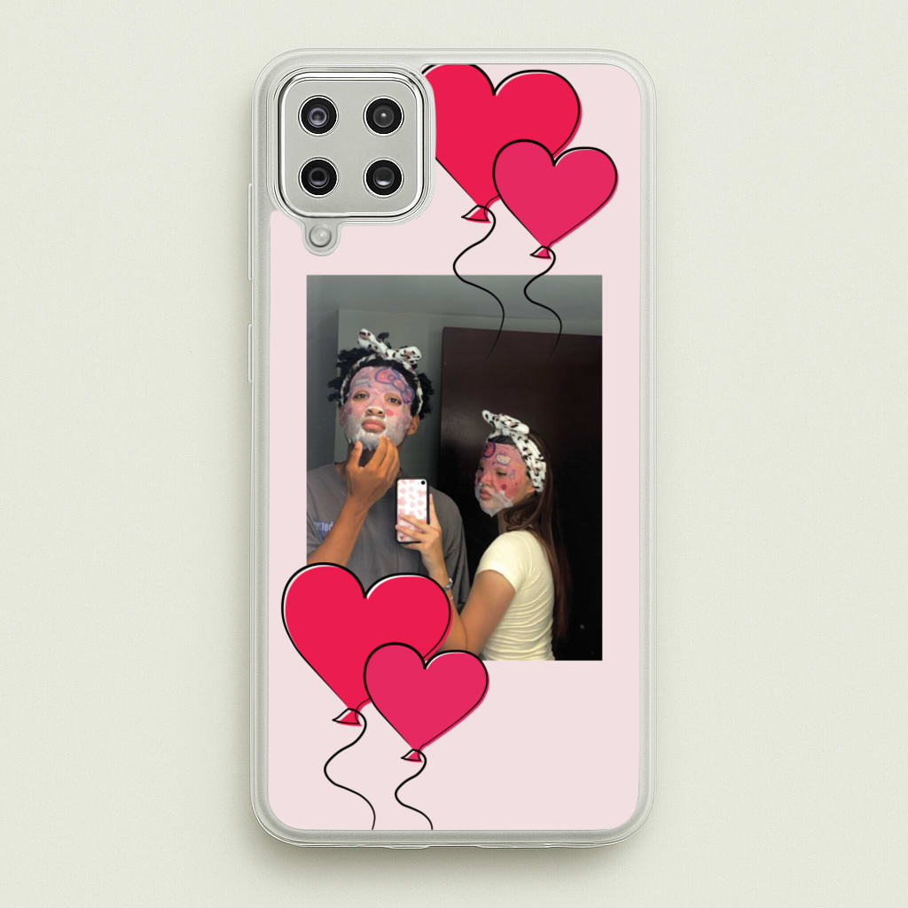Heart Balloons - Personalised Couples - Personalised Valentine's Day Phone Case for Galaxy A12