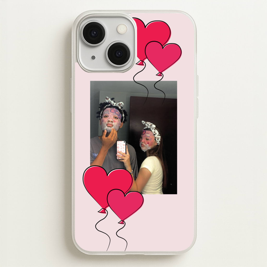 Heart Balloons - Personalised Couples - Personalised Valentine's Day Phone Case for iPhone 13 Mini