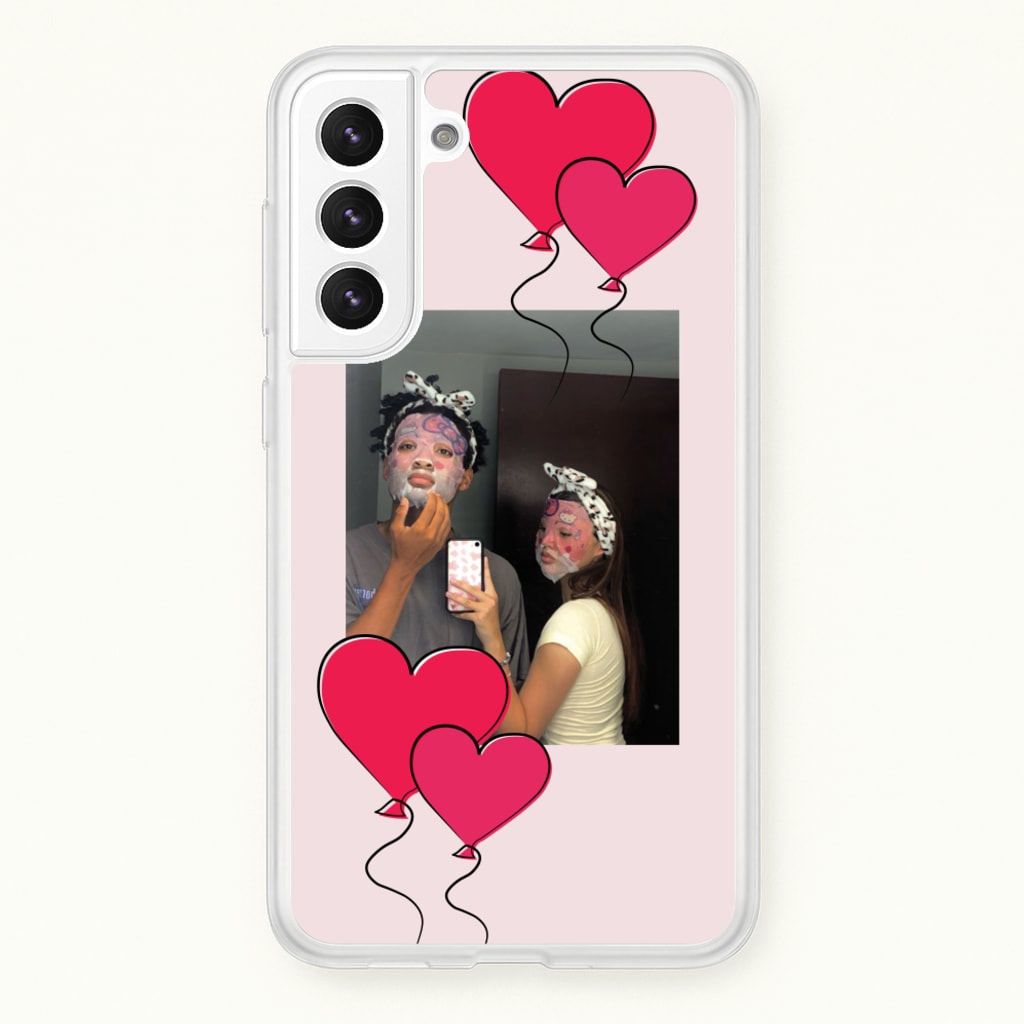 Heart Balloons - Personalised Couples - Personalised Valentine's Day Phone Case for Galaxy S21FE