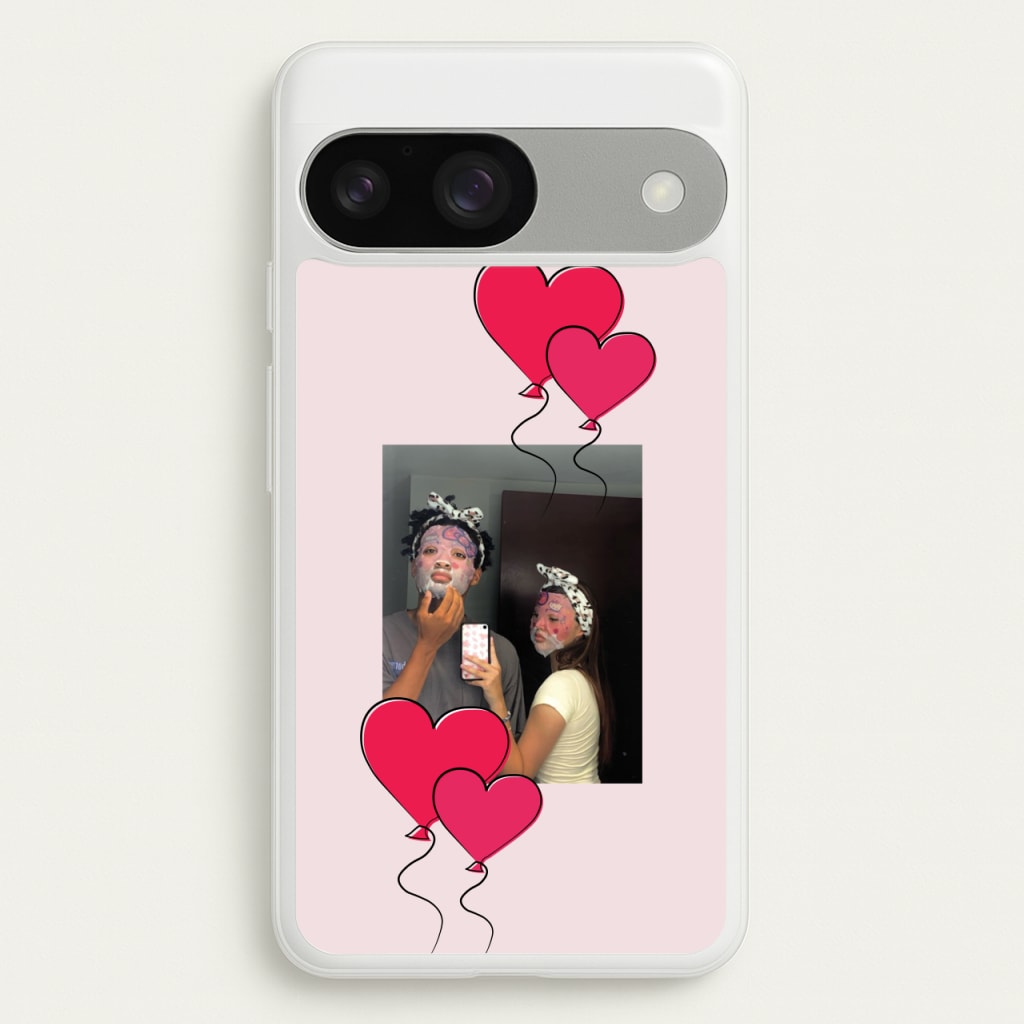 Heart Balloons - Personalised Couples - Personalised Valentine's Day Phone Case for Google Pixel 9 / 9 Pro