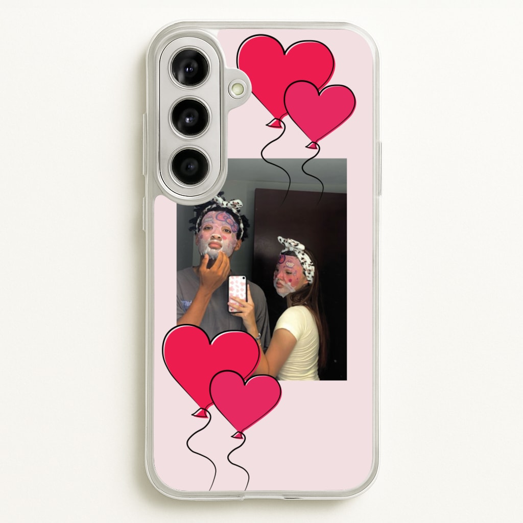 Heart Balloons - Personalised Couples - Personalised Valentine's Day Phone Case for Galaxy A56
