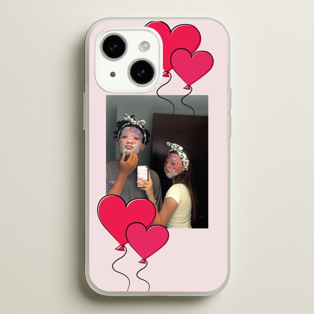 Heart Balloons - Personalised Couples - Personalised Valentine's Day Phone Case for iPhone 14 Plus
