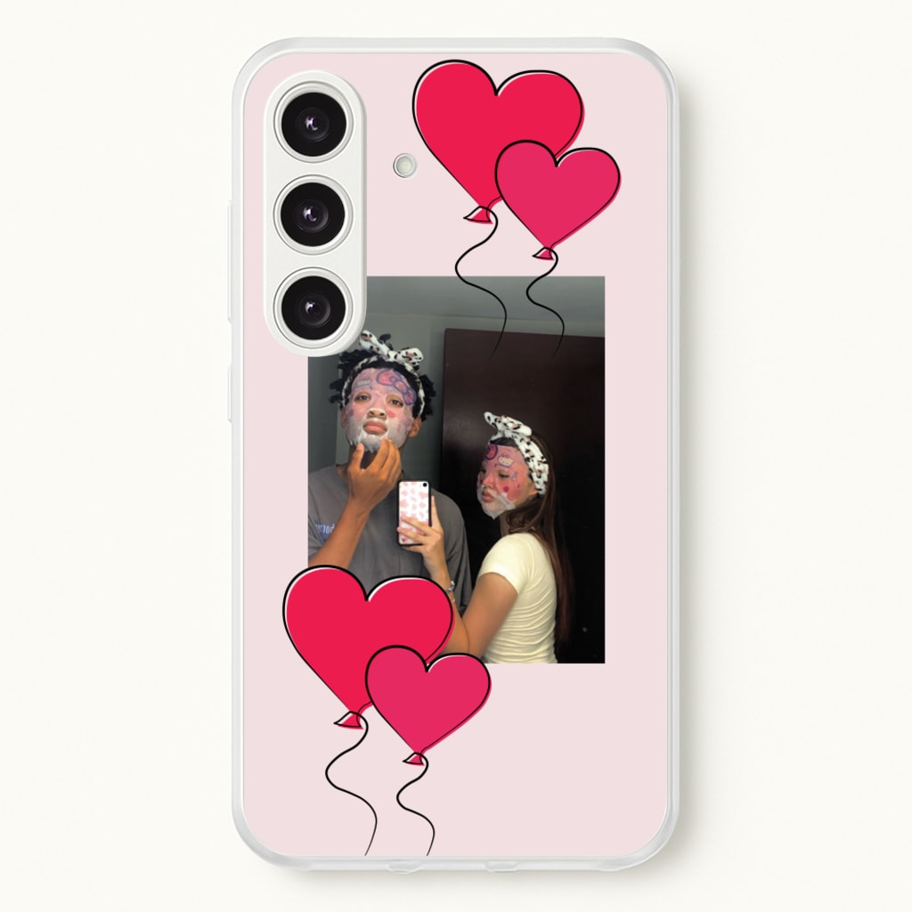 Heart Balloons - Personalised Couples - Personalised Valentine's Day Phone Case for Galaxy S24