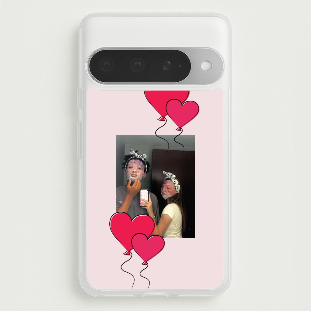 Heart Balloons - Personalised Couples Phone Case for Google Pixel 10 Pro XL