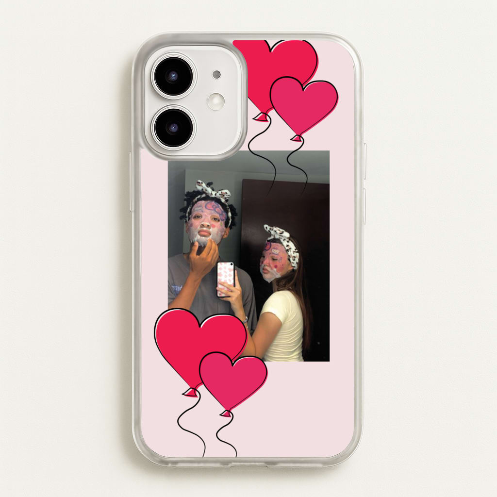 Heart Balloons - Personalised Couples - Personalised Valentine's Day Phone Case for iPhone 12 / 12 Pro