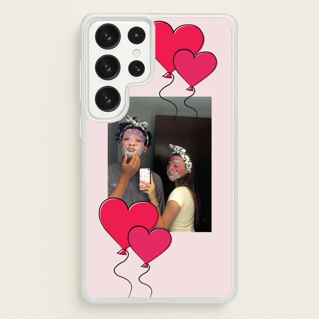 Heart Balloons - Personalised Couples - Personalised Valentine's Day Phone Case for Galaxy S22 Ultra