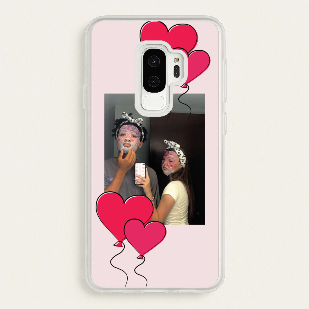 Heart Balloons - Personalised Couples - Personalised Valentine's Day Phone Case for Galaxy S9 Plus