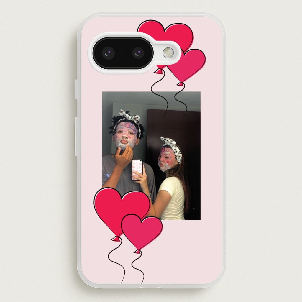 Heart Balloons - Personalised Couples - Personalised Valentine's Day Phone Case for Google Pixel 9a