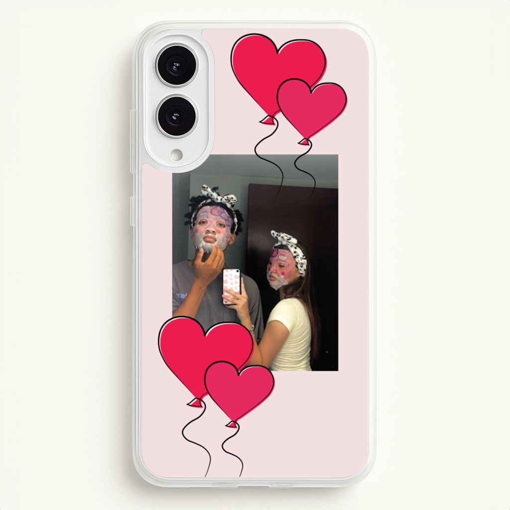 Heart Balloons - Personalised Couples - Personalised Valentine's Day Phone Case for Galaxy S25 Edge