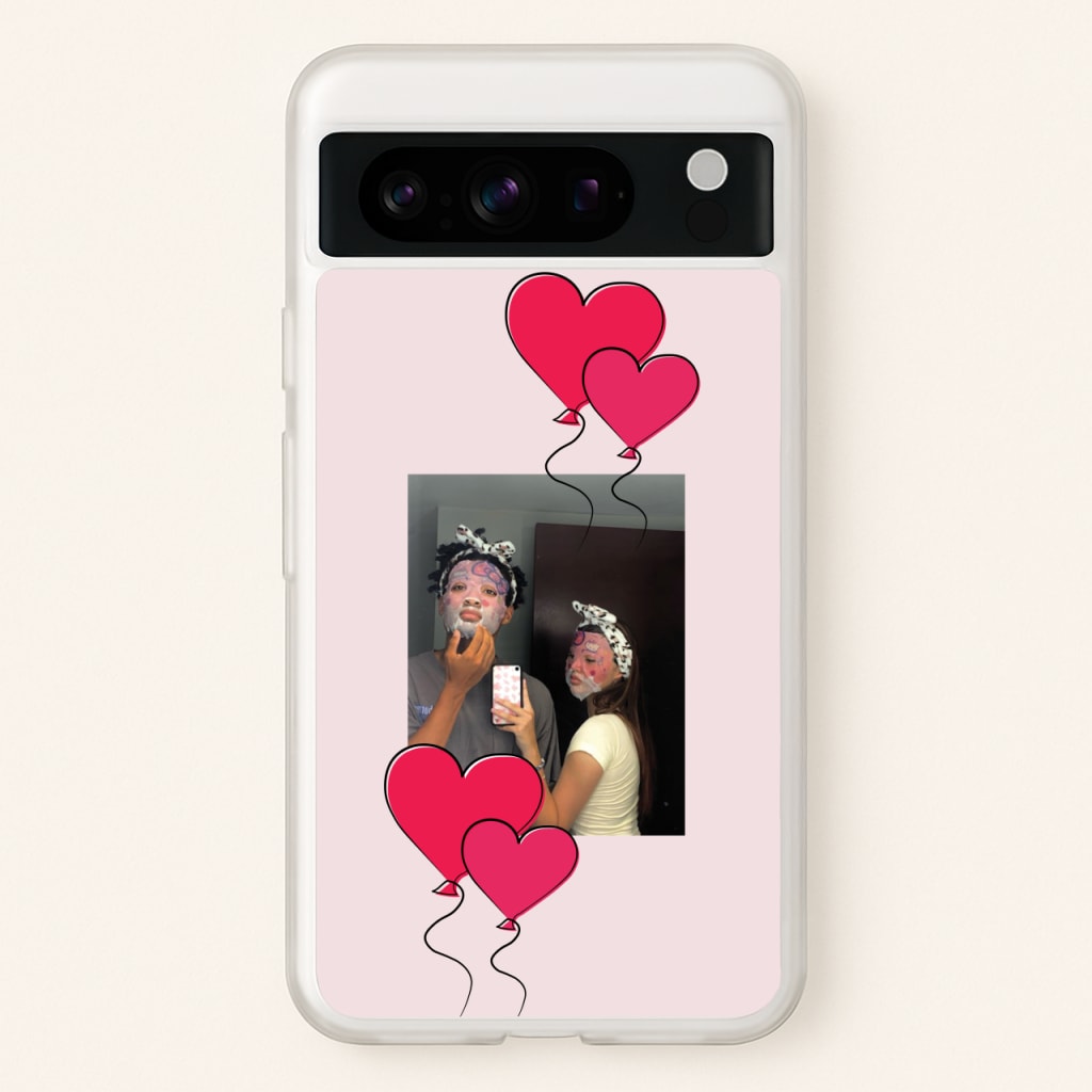Heart Balloons - Personalised Couples - Personalised Valentine's Day Phone Case for Google Pixel 8 Pro