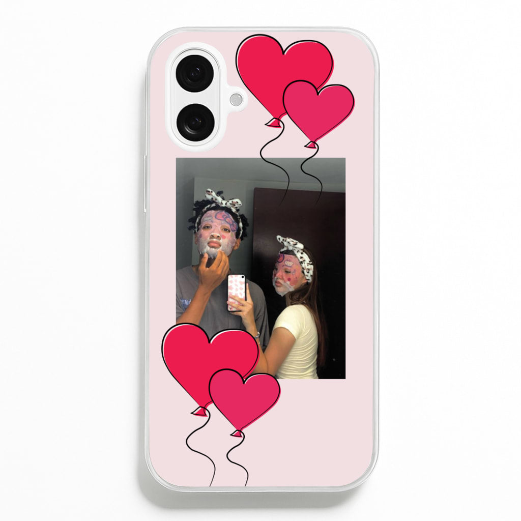Heart Balloons - Personalised Couples - Personalised Valentine's Day Phone Case for iPhone 16 Plus