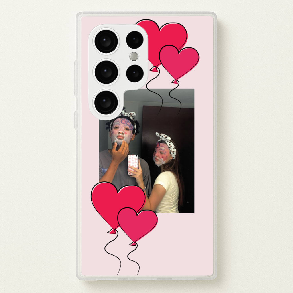 Heart Balloons - Personalised Couples - Personalised Valentine's Day Phone Case for Galaxy S24 Ultra