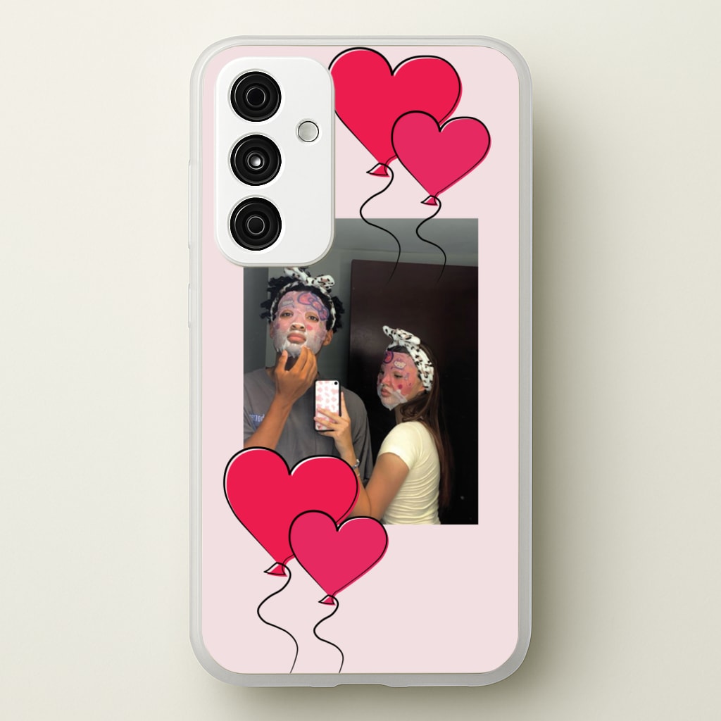 Heart Balloons - Personalised Couples - Personalised Valentine's Day Phone Case for Galaxy A15