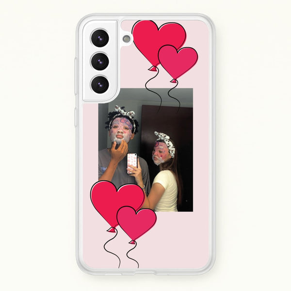 Heart Balloons - Personalised Couples - Personalised Valentine's Day Phone Case for Galaxy S22