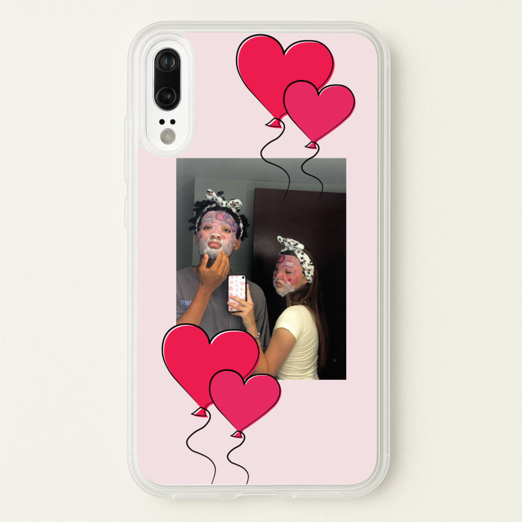 Heart Balloons - Personalised Couples - Personalised Valentine's Day Phone Case for Huawei P20
