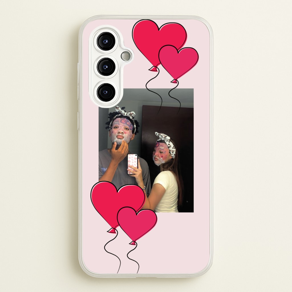 Heart Balloons - Personalised Couples - Personalised Valentine's Day Phone Case for Galaxy A54