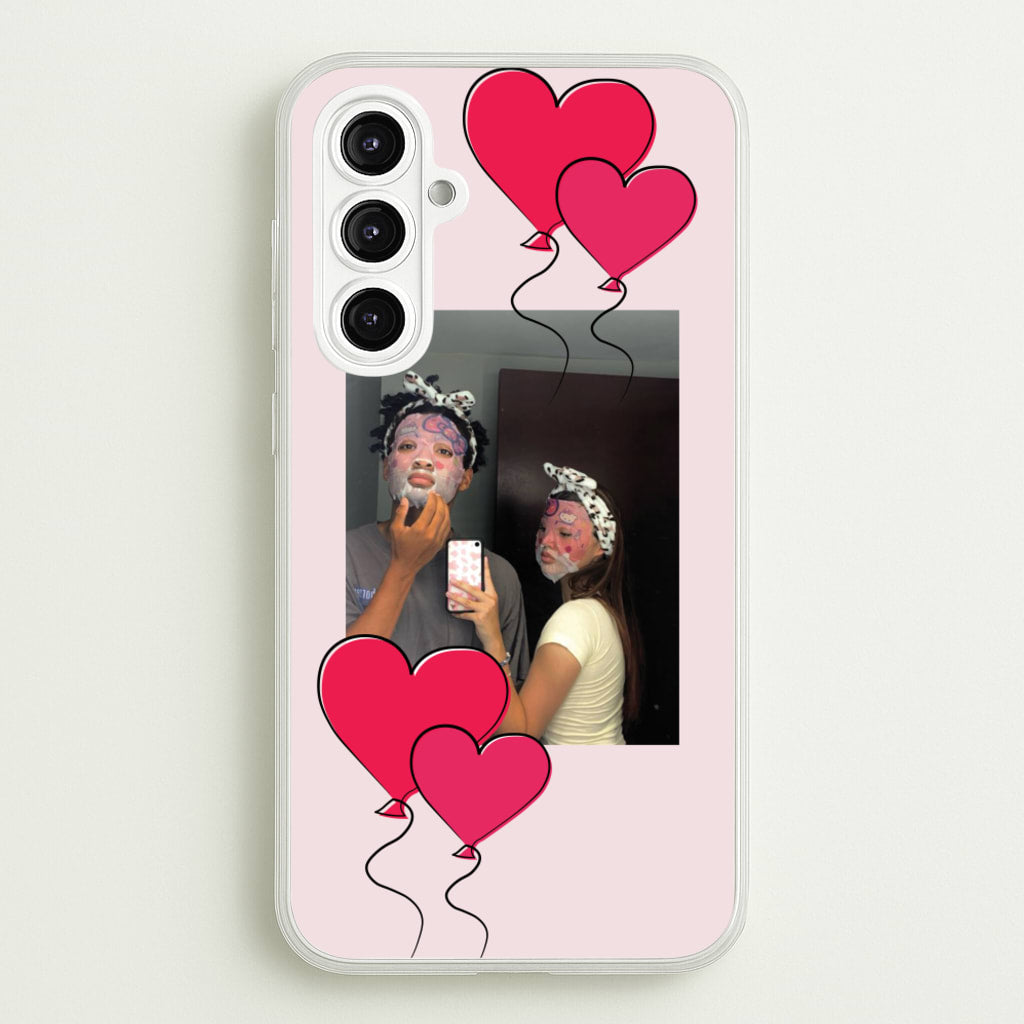 Heart Balloons - Personalised Couples - Personalised Valentine's Day Phone Case for Galaxy A16