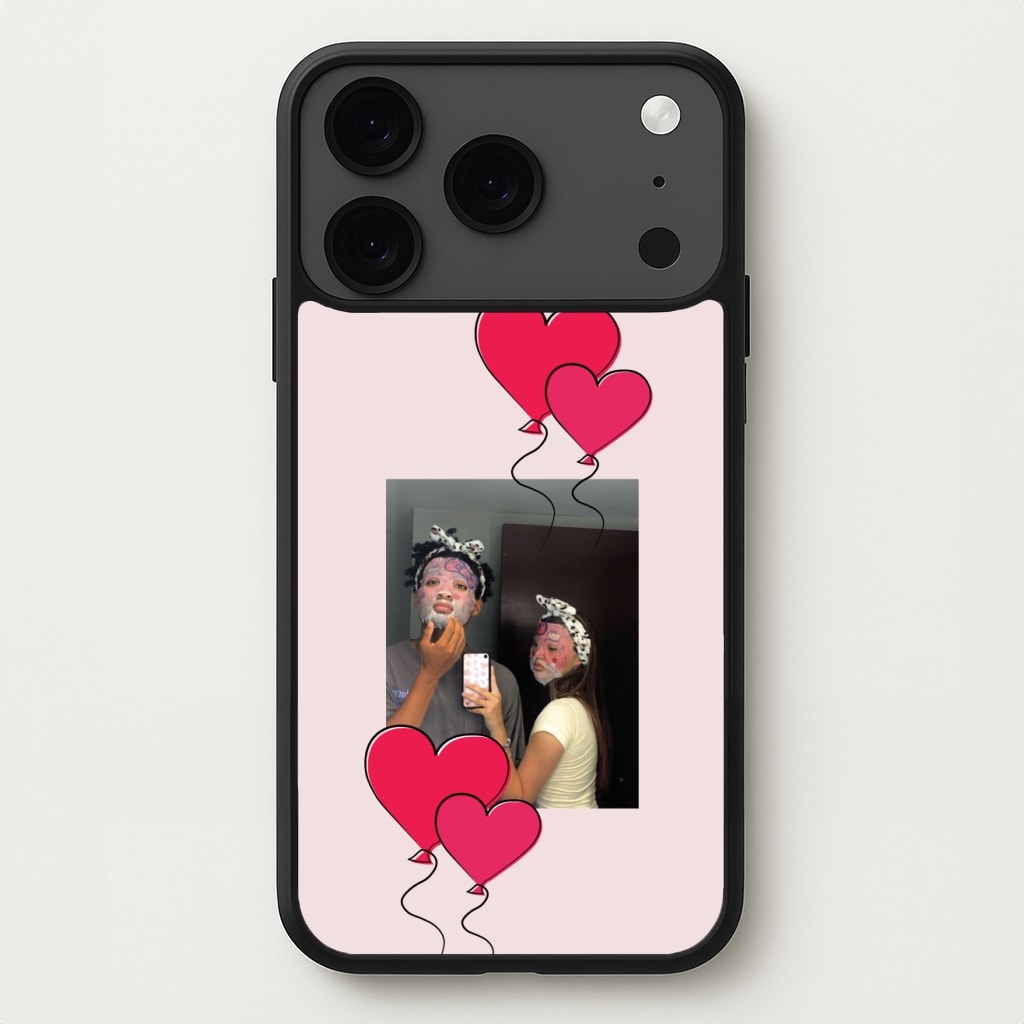 Heart Balloons - Personalised Couples Phone Case for iPhone 17 Pro