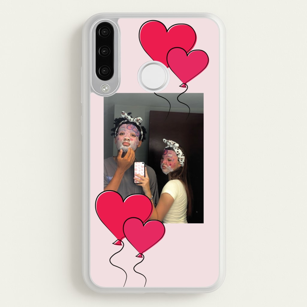 Heart Balloons - Personalised Couples - Personalised Valentine's Day Phone Case for Huawei P30 Lite