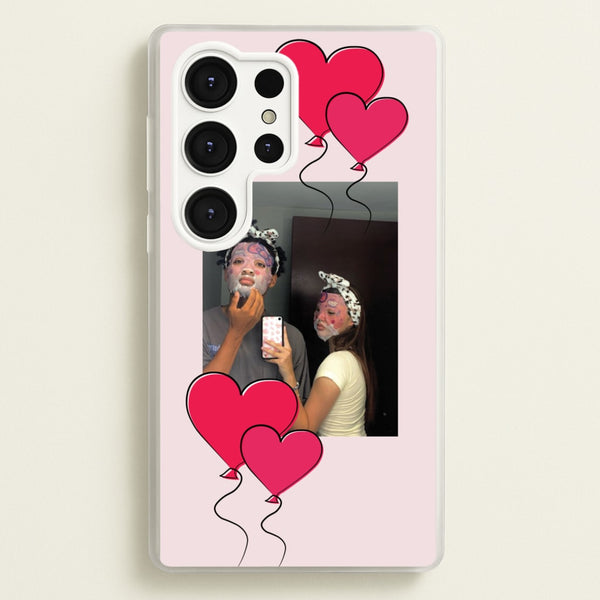 Heart Balloons - Personalised Couples - Personalised Valentine's Day Phone Case for Galaxy S25 Ultra