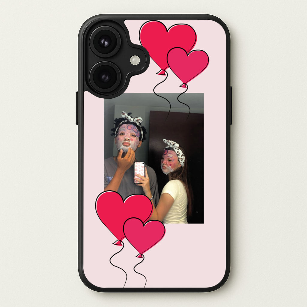 Heart Balloons - Personalised Couples Phone Case for iPhone 17