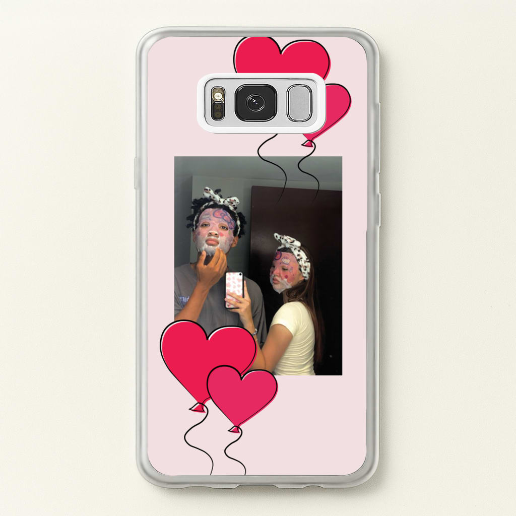 Heart Balloons - Personalised Couples - Personalised Valentine's Day Phone Case for Galaxy S8