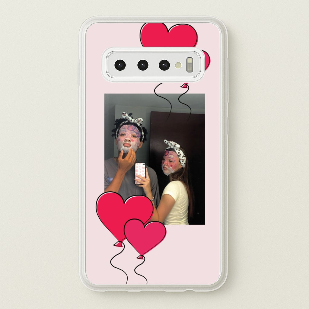 Heart Balloons - Personalised Couples - Personalised Valentine's Day Phone Case for Galaxy S10