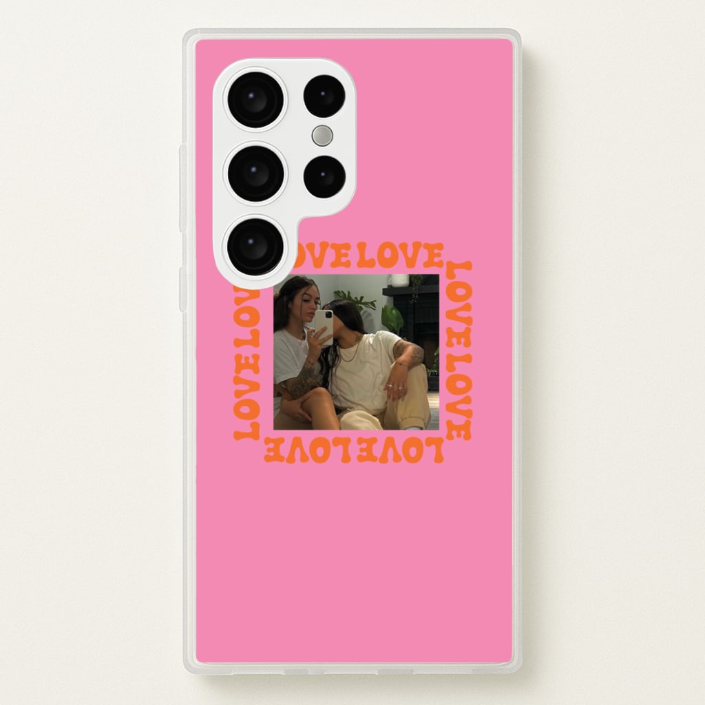 Love, Love, Love - Personalised Couples - Personalised Valentine's Day Phone Case for Galaxy S24 Ultra