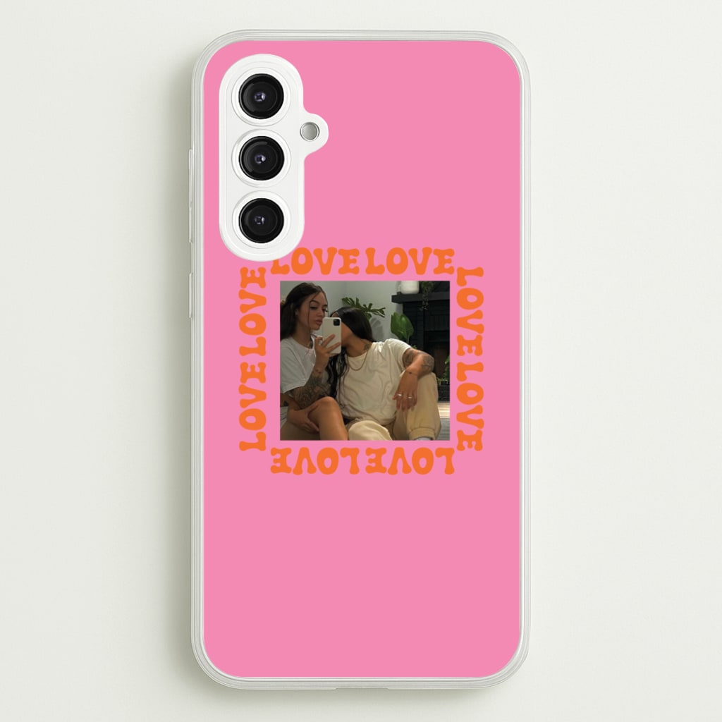 Love, Love, Love - Personalised Couples - Personalised Valentine's Day Phone Case for Galaxy S23FE
