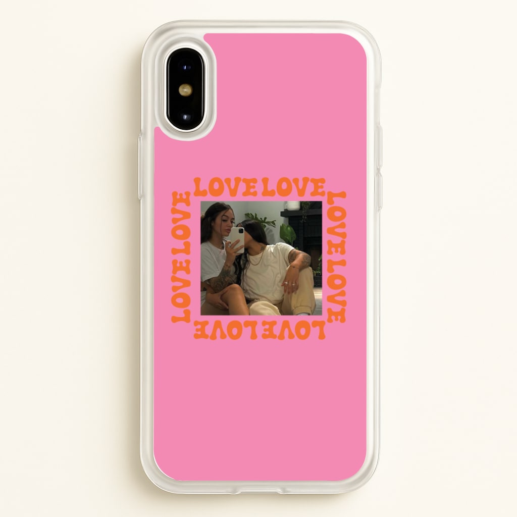 Love, Love, Love - Personalised Couples - Personalised Valentine's Day Phone Case for iPhone X / XS